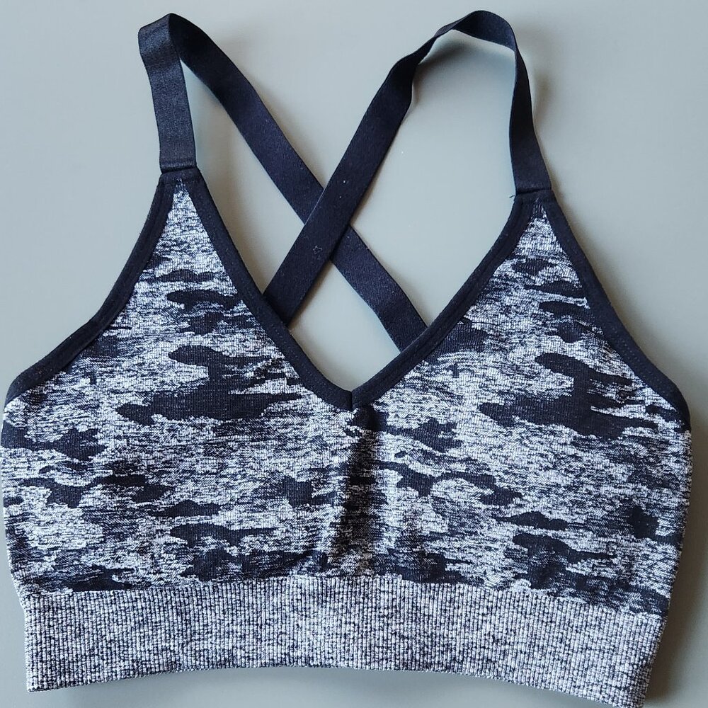 Camo Seamless Bra - Black